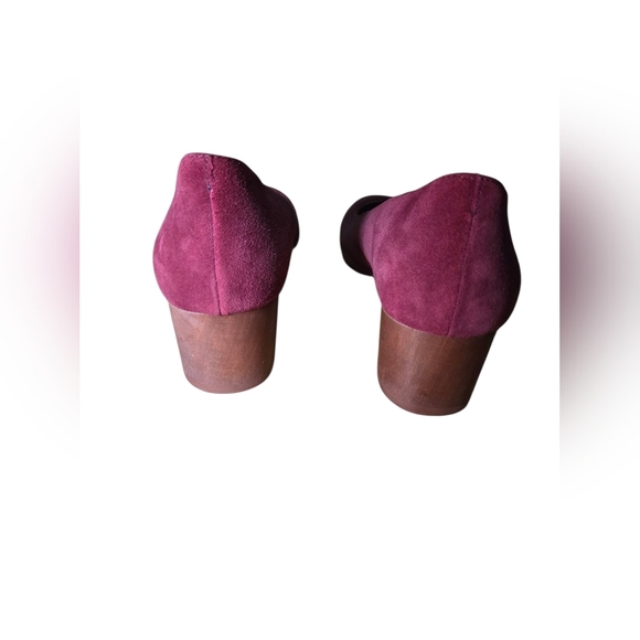 Madewell Burgundy Rounded toe heels pumps Women size 8 suede leather - Picture 3 of 8